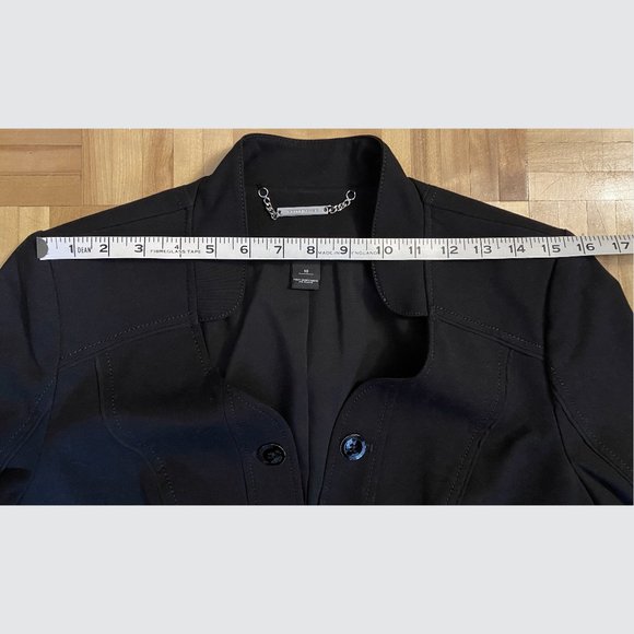 WHBM Mandarin Collar Fitted V Front Blazer 3/4 Sleeve - Picture 11 of 13